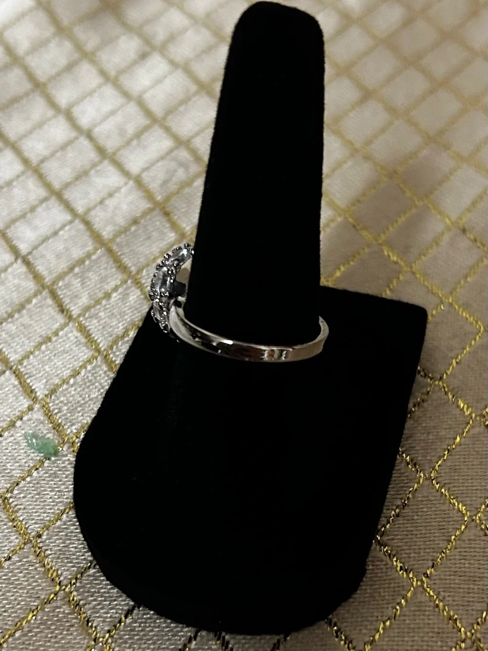 Crystal Cluster Cocktail Ring - White Gold Plated